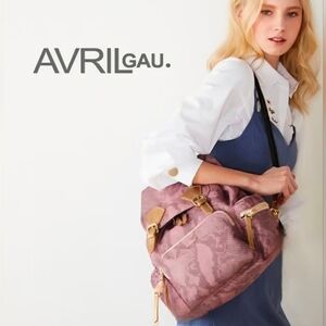 Avril Gau Pink Snake Skin Print Women's Backpack